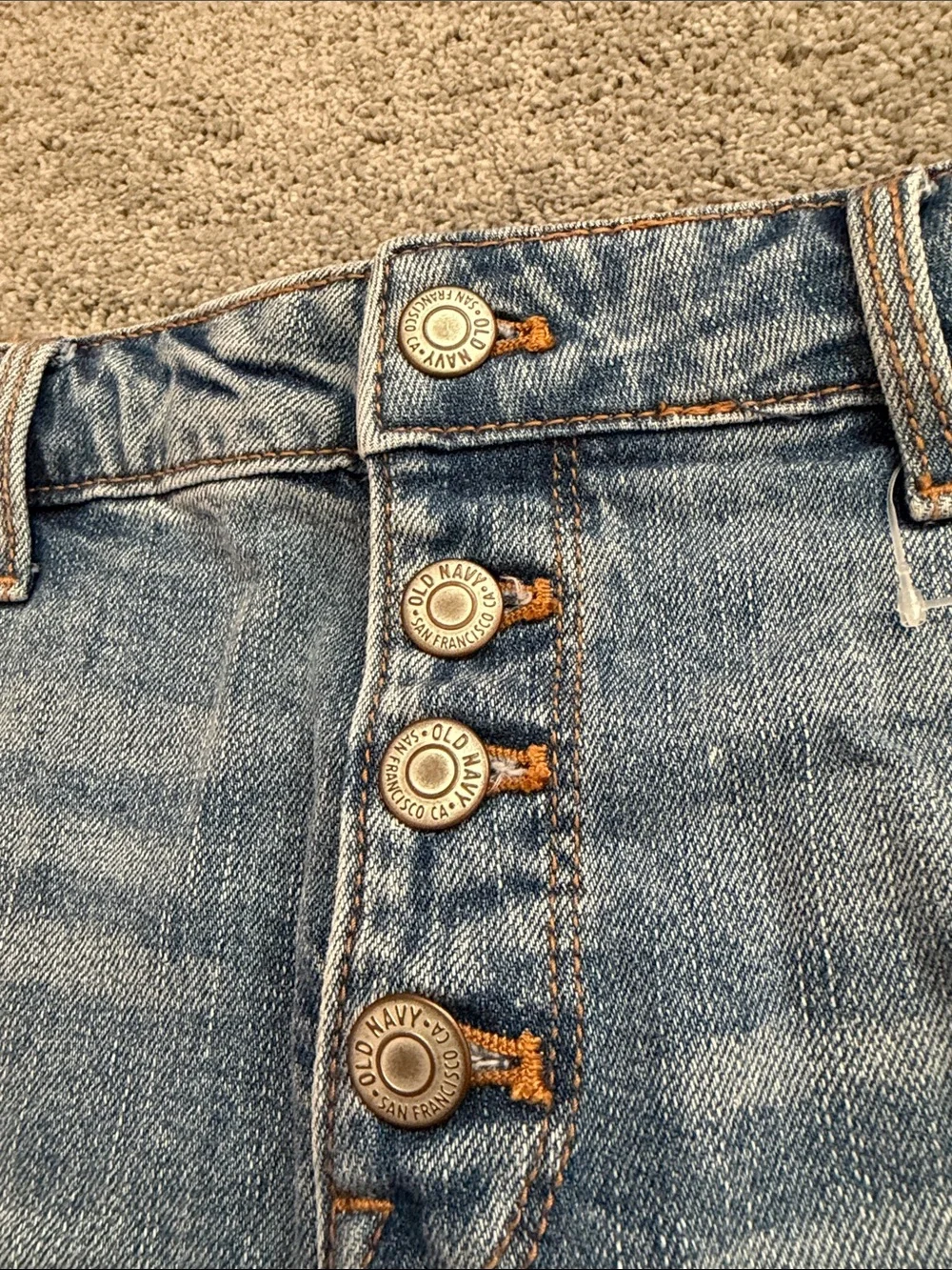 Old Navy Light Blue Button-Front Denim Shorts